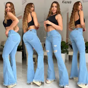 Jeans Bota Campana Tela Strech