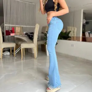 Jeans Bota Campana Tela Strech