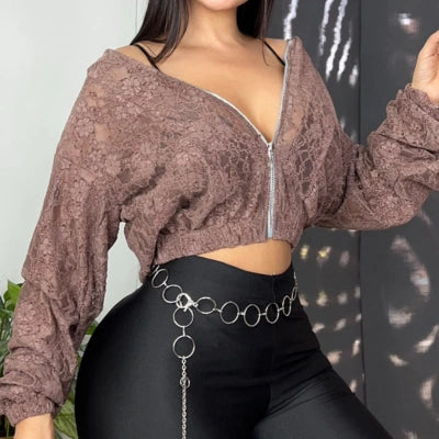 Chaqueta Crop Aura Botánica