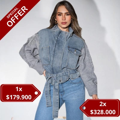 Denim Aura™ — Chaqueta Oversize con Tejido