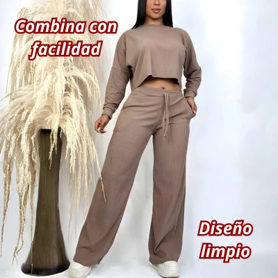 Top oversize manga larga + pantalón wide