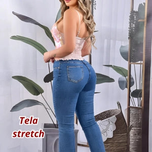Conjunto Jeans Con Blusa Lentejuela