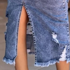 Falda Larga Abertura Atras