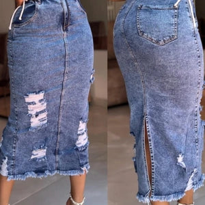 Falda Larga Abertura Atras