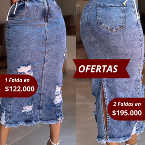 Falda Larga Abertura Atras