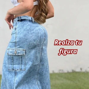 Falda Larga Tela Strech