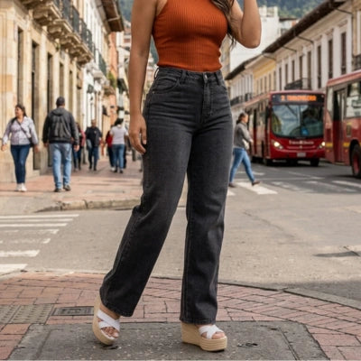 Jean Wide Leg "Carbón Absoluto"