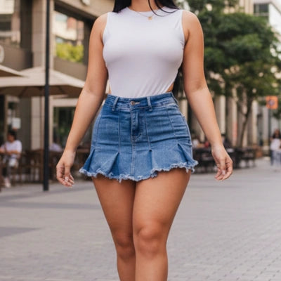 FaldaShort “Seguro y Rica” Azul