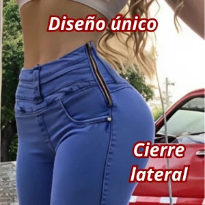 Pantalon Azuloso Cierre Al Lado