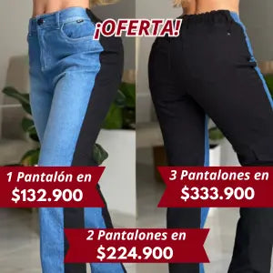 Pantalon Mom Flat 2 Telas Rígido
