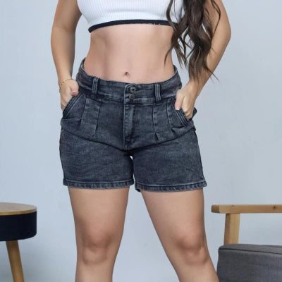 Short Gris Humo Pinzas Esbelta