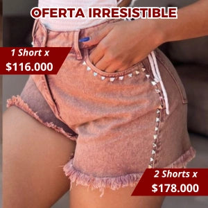 Short Salmon Con Pedreria