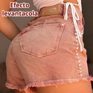 Short Salmon Con Pedreria