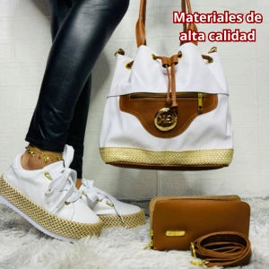 Trio Yute Bolso, billetera Y Calzado