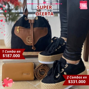 Trio Yute Bolso, billetera Y Calzado