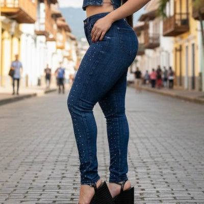 Jeans Aura Brillante – Tiro Alto