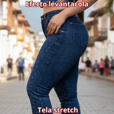 Jeans Aura Brillante – Tiro Alto