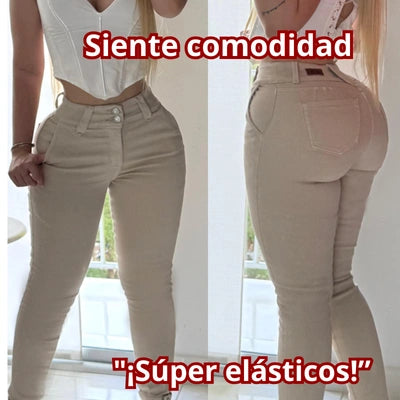 Jean Dorado Beige — Skinny Efecto Realce