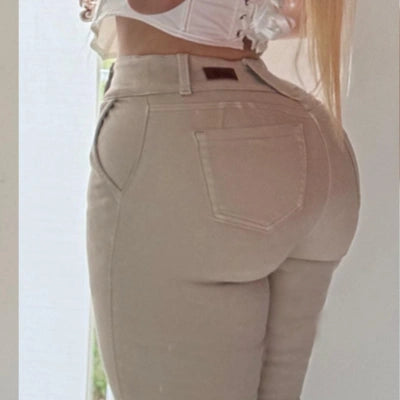 Jean Dorado Beige — Skinny Efecto Realce