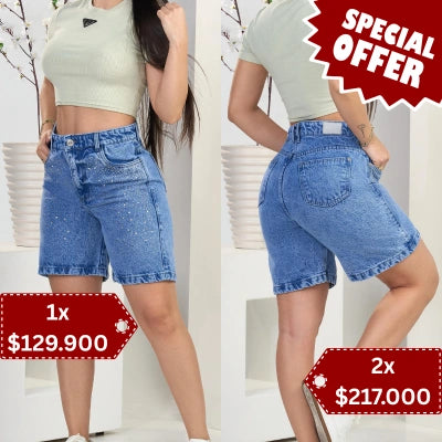 Bicicletero Denim Brillo Cintura Perfecta