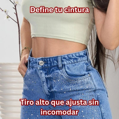 Bicicletero Denim Brillo Cintura Perfecta