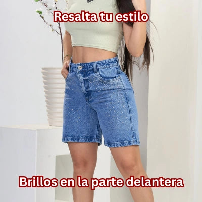 Bicicletero Denim Brillo Cintura Perfecta