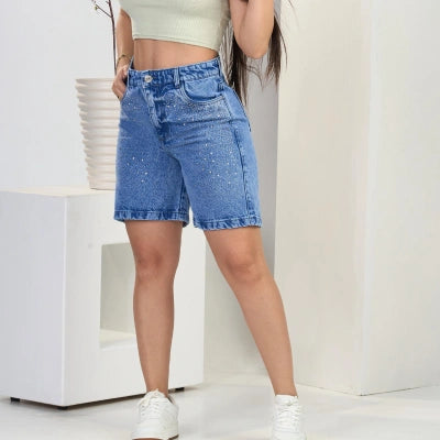 Bicicletero Denim Brillo Cintura Perfecta