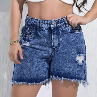 Short Denim “Seguro y Fresco” Tiro Alto