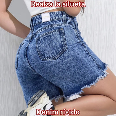 Short Denim “Seguro y Fresco” Tiro Alto