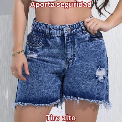 Short Denim “Seguro y Fresco” Tiro Alto