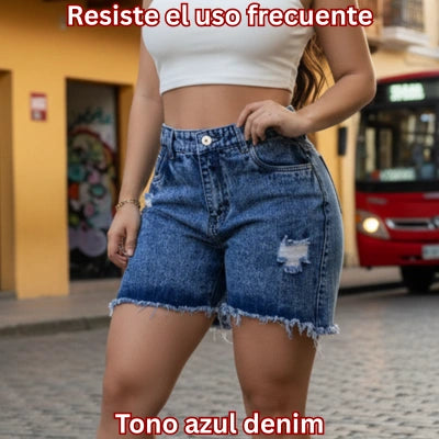 Short Denim “Seguro y Fresco” Tiro Alto