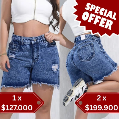 Short Denim “Seguro y Fresco” Tiro Alto