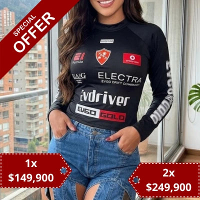 Vía Rápida — Blusa Motera Manga Larga