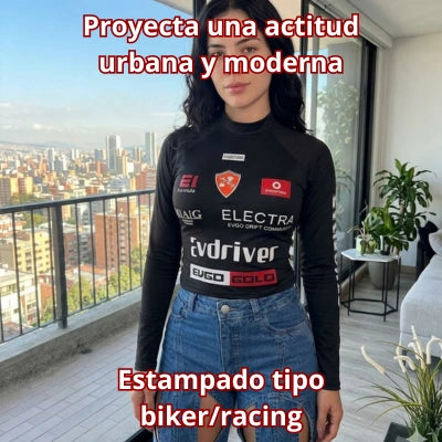 Vía Rápida — Blusa Motera Manga Larga