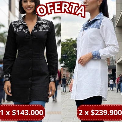 Blusón Camisero Bordado Élite