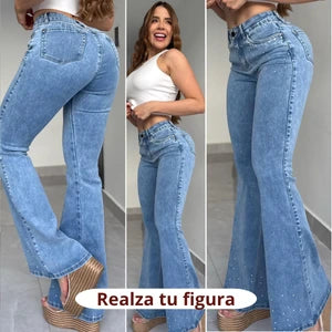 Jeans Cielo Glam Bota Campana ✨