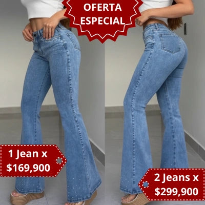 Jeans Cielo Glam Bota Campana ✨