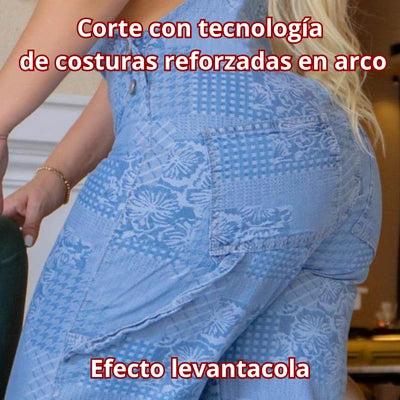 Braga Pantalón Denim Cargo Estampada