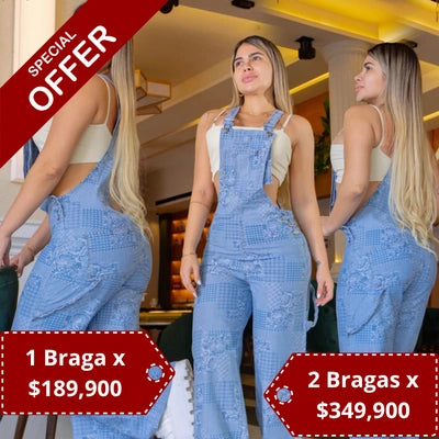 Braga Pantalón Denim Cargo Estampada