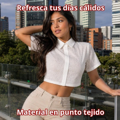 Camisa "Brisa Floral" Punto Tejido