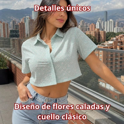 Camisa "Brisa Floral" Punto Tejido