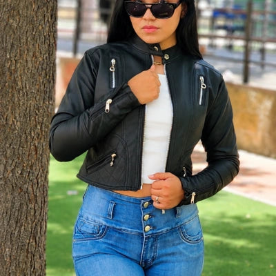 Chaqueta Cuerina 5 Cremalleras