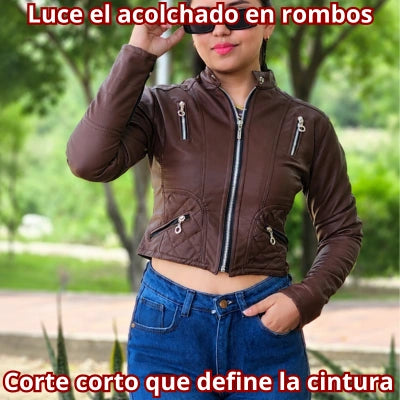 Chaqueta Cuerina 5 Cremalleras