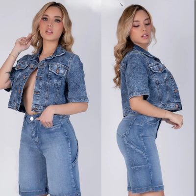 Denim Crop Cúspide (Edición Manga Corta)