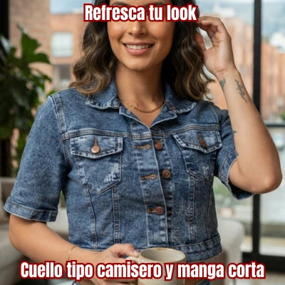 Denim Crop Cúspide (Edición Manga Corta)