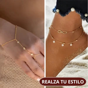 Set Minimalista de Moda y Tobillera Glamora