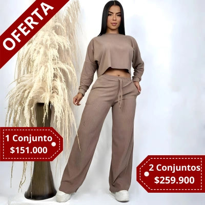 Top oversize manga larga + pantalón wide