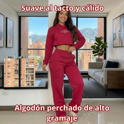 El Conjunto — Buzo Crop Hoodie + Pantalón Bota Recta
