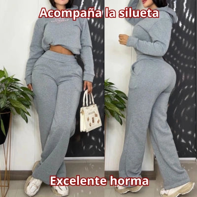 El Conjunto — Buzo Crop Hoodie + Pantalón Bota Recta