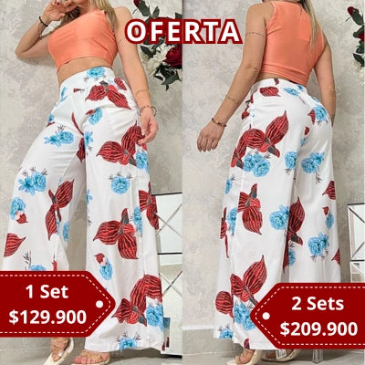 Conjunto Palazzo Satín “Flores en Movimiento”